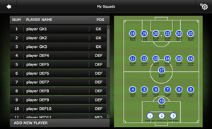 Mourinho Tactical Board - Step 2 - Press the players name and then choose his position on the pitch