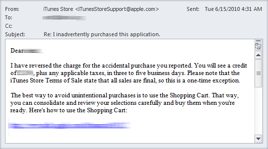 Refund iTunes Purchase