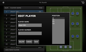 Step 4 - A new window will appear and then fulfill the players name and number
and select his position.